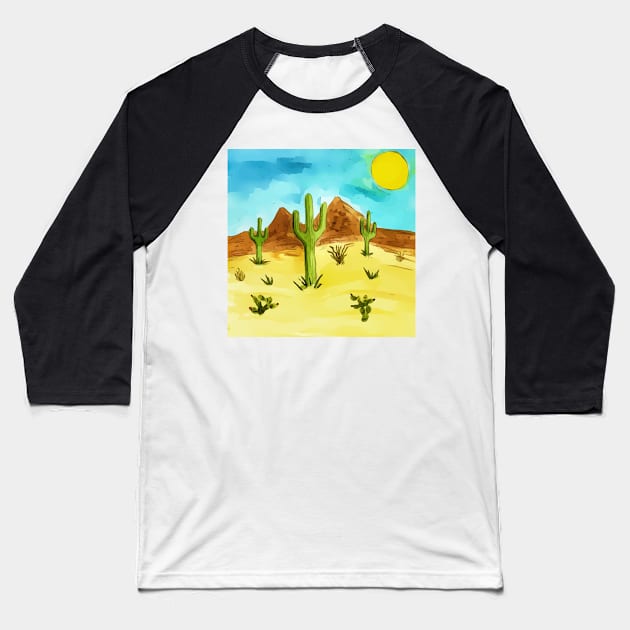 Saguaro cactus as seen in the Saguaro National Park in Arizona Baseball T-Shirt by WelshDesigns